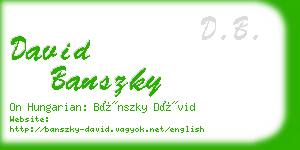 david banszky business card